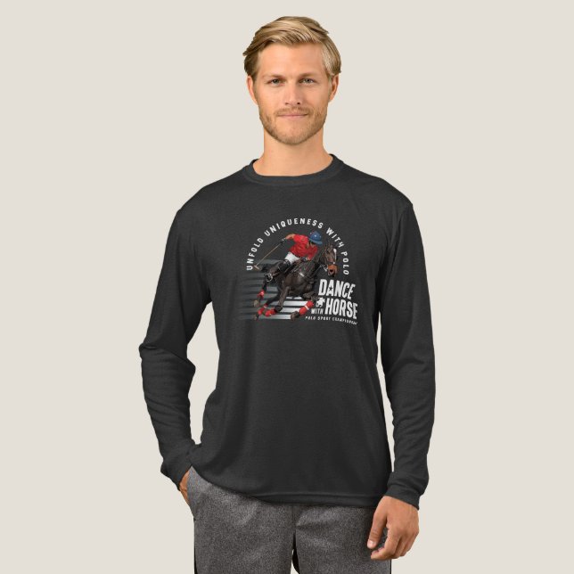 Dance with Horse (Dark mode) | Men Long Sleeve Tri-Blend Shirt (Volle Vorderseite)