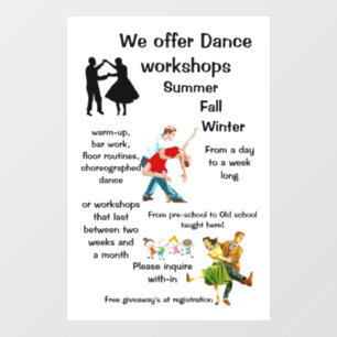 "Dance Workshop" Fensteraufkleber