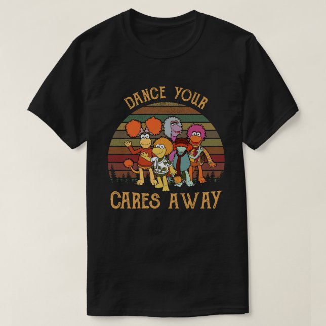 Dance Your Cares Away Retro Puppet Show T-Shirt (Design vorne)