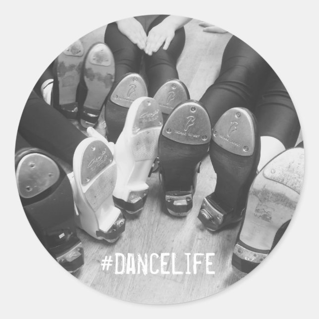 #DanceLife Stich Dance Classic Round Sticker, glän Runder Aufkleber (Vorderseite)