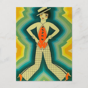 "Dancer" Art Deco Cover von Jose Carlos Postkarte