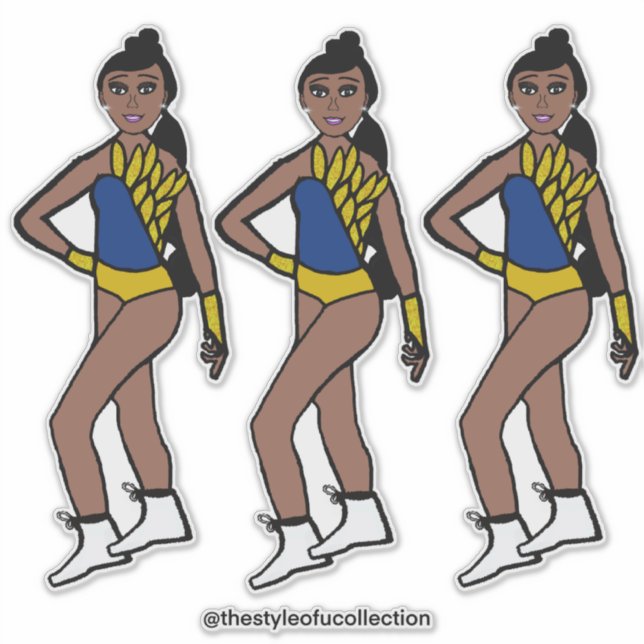 Dancer Blue Gold #1 Aufkleber (Vorderseite)