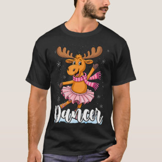 Dancer Christmas Dancing Reindeer Cute Deer Dance T-Shirt