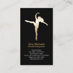 Dancer Gold Silhouette Dancer Business Card Visitenkarte