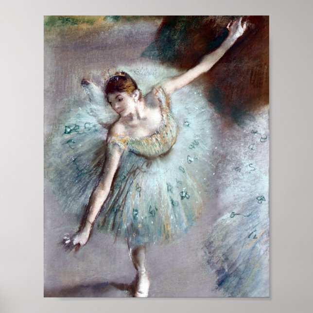 Dancer in Green von Edgar Degas Poster (Vorne)