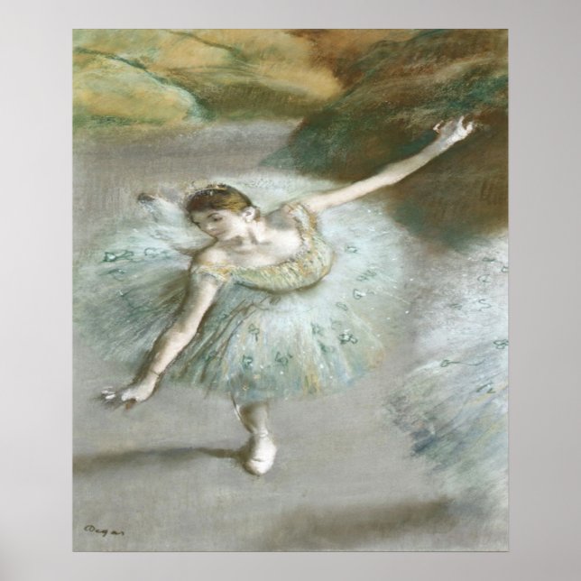 Dancer in Green von Edgar Degas Poster (Vorne)