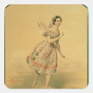 Dancer Maria Taglioni Quadratischer Aufkleber