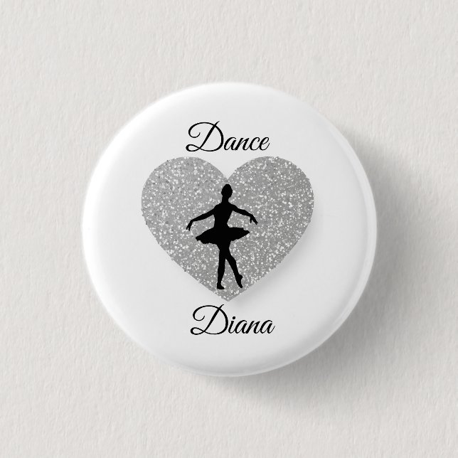 Dancer Name ,Dance Heart Sparklver Sliver Button (Vorderseite)