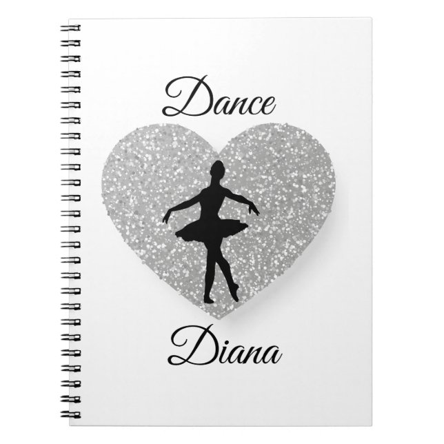 Dancer Name ,Dance Heart Sparklver Sliver Notizblock (Vorderseite)