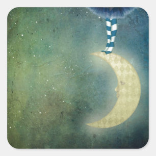 Dancer on the Moon Quadratischer Aufkleber