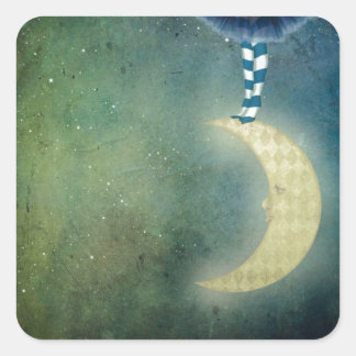 Dancer on the Moon Quadratischer Aufkleber