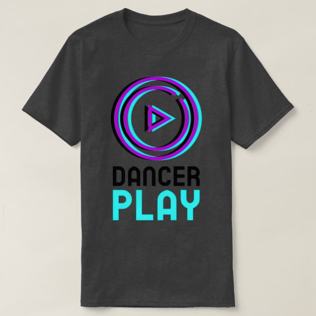 Dancer Play-Taste lila blauer schwarzer Spaß desi T-Shirt (Design vorne)