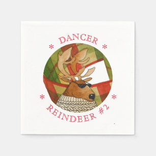 DANCER REINDEER Standard Cocktail Papier Napkins Serviette