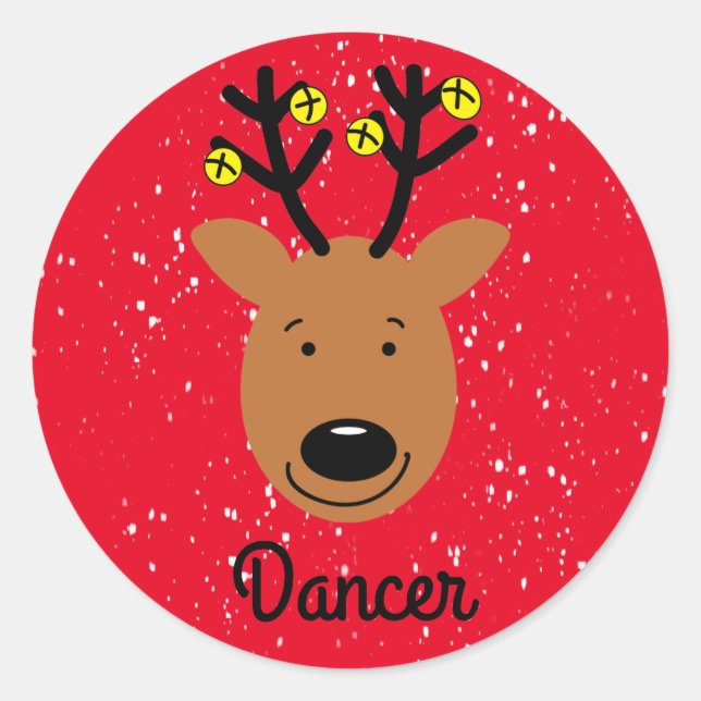 Dancer Rentier Classic Round Sticker (Vorderseite)
