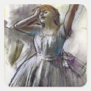 Dancer Stretching von Degas Quadratischer Aufkleber