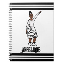 Dancer White Ruffle Fringe Notebook #1