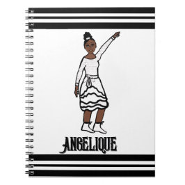 Dancer White Ruffle Fringe Notebook #1 Notizblock