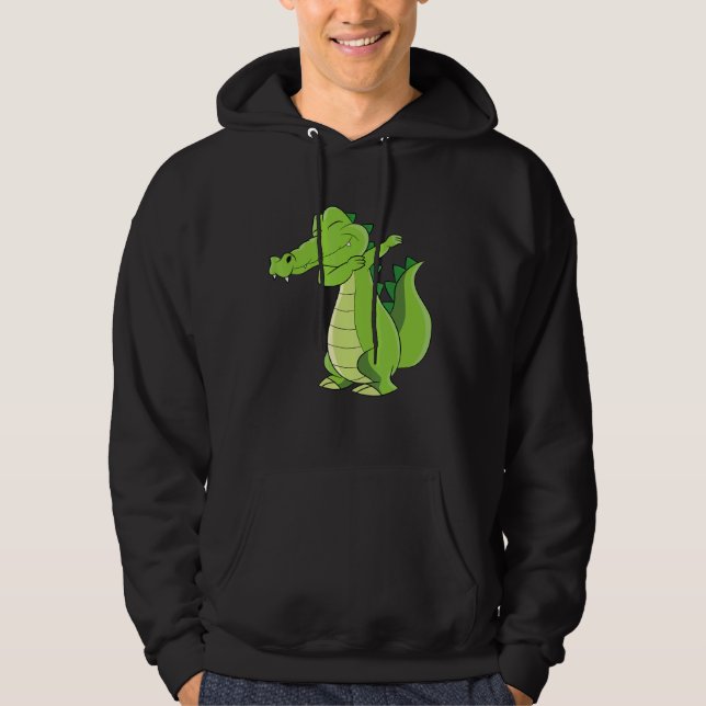 Dancing Alligator Funny Dabbing Alligator Hoodie (Vorderseite)