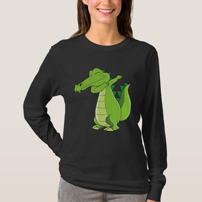 Dancing Alligator Funny Dabbing Alligator T-Shirt (Vorderseite)
