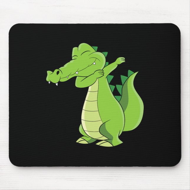 Dancing Alligator Geschenk Funny Dabbing Alligator Mousepad (Vorne)