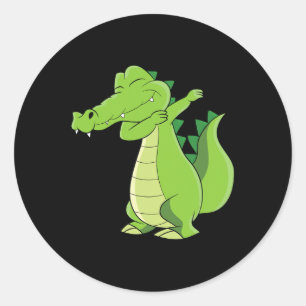 Dancing Alligator Geschenk Funny Dabbing Alligator Runder Aufkleber