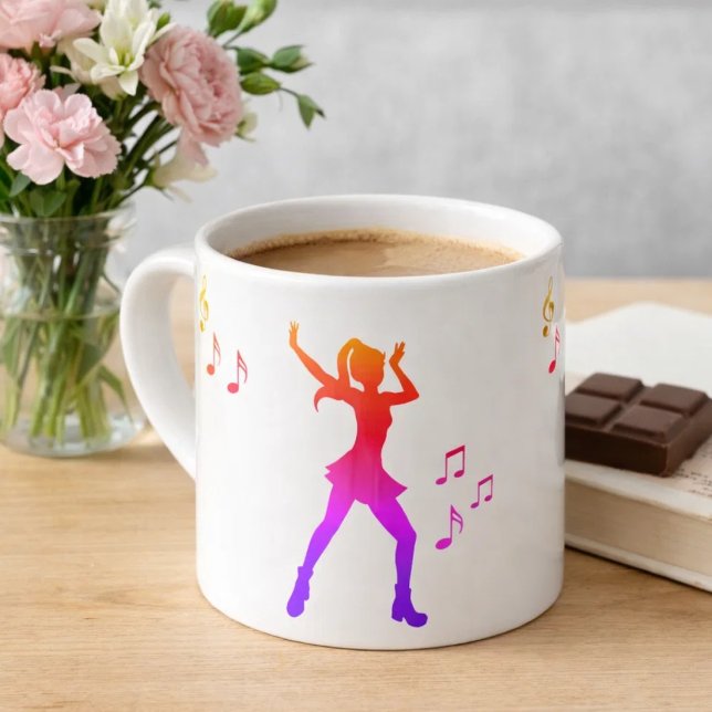 Dancing Anime Girl mit Musiknoten - Cooler K-Pop Espressotasse (Von Creator hochgeladen)