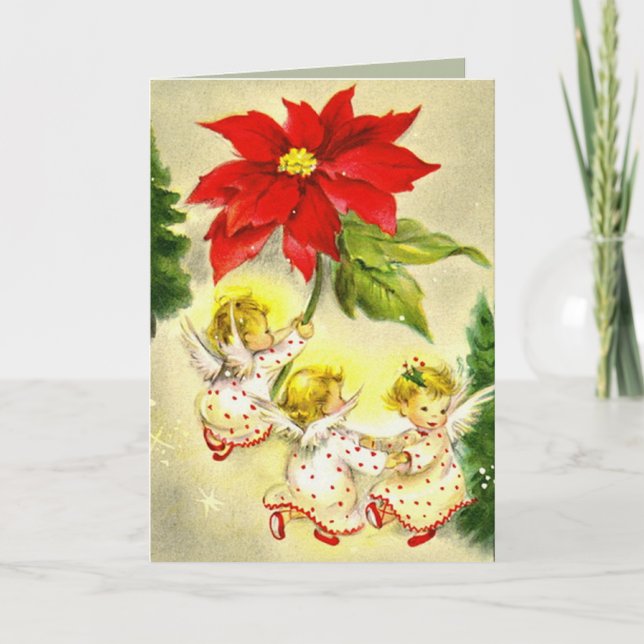 Dancing Baby Angels Grußkarte Feiertagskarte (Vorderseite)