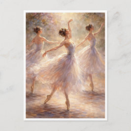 Dancing ballerinas. Postcard Postkarte