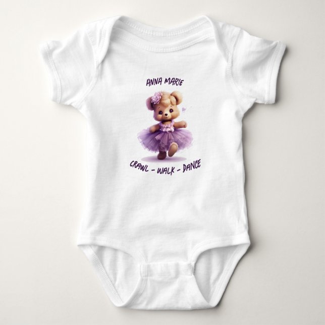 Dancing Bear White Baby T - Shirt (Vorderseite)