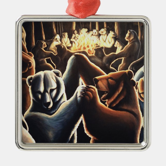 Dancing Bears Ornament Multikulturelle Liebe Aus Metall (Vorne)