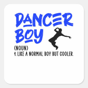 Dancing boy quadratischer aufkleber