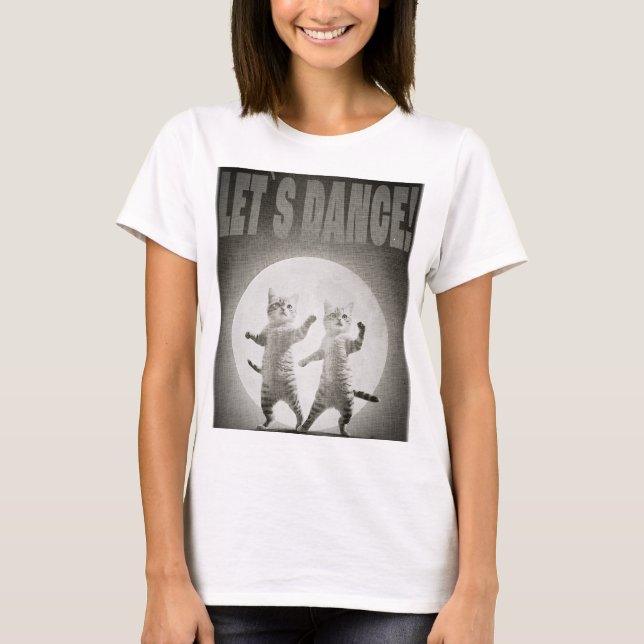 dancing cats-2-BW T-Shirt (Vorderseite)