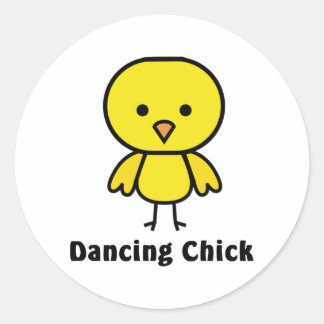 Dancing Chick Runder Aufkleber