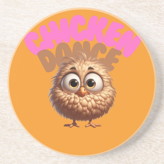 Dancing Chicken Sandstone Untersetzer (Vorne)