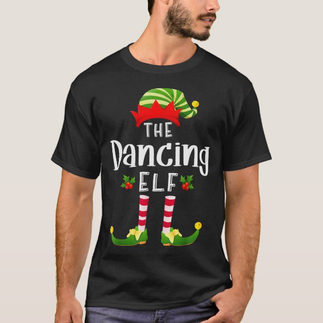 Dancing Christmas Elf Matching Pajama X-mas Party  T-Shirt (Vorderseite)