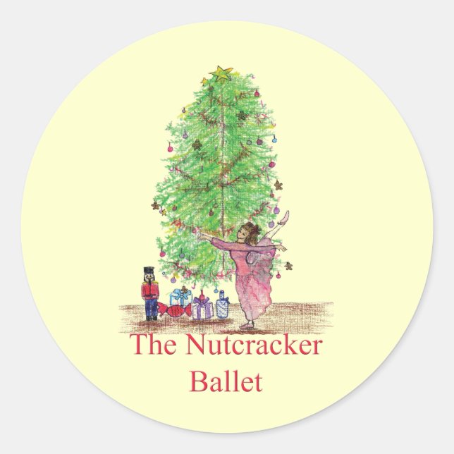Dancing Clara Nutcracker T-Shirts & Geschenke Runder Aufkleber (Vorderseite)