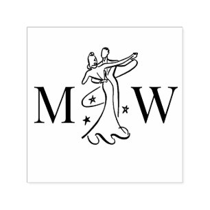 Dancing Couple #1 Wedding 2 Initial Monogram Permastempel