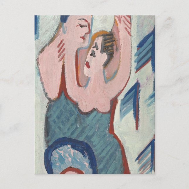 Dancing Couple Moderne Art Postkarte (Vorderseite)