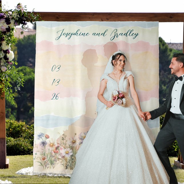 Dancing Couple Personalized Wedding Backdrop Wandteppich (Von Creator hochgeladen)