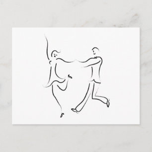Dancing Couple Sketch Postkarte