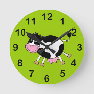 dancing cow runde wanduhr