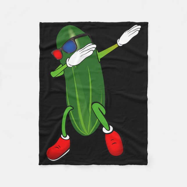 Dancing Cucumber Picknick Lover Niedlich Funny Fleecedecke (Vorderseite)
