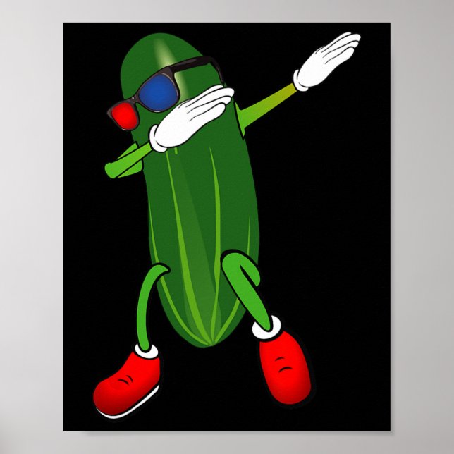 Dancing Cucumber Picknick Lover Niedlich Funny Poster (Vorne)
