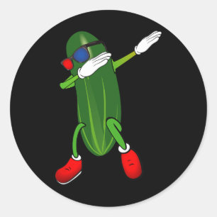 Dancing Cucumber Picknick Lover Niedlich Funny Runder Aufkleber