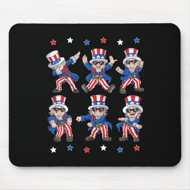 Dancing Dabbing Onkel Sam 4. Juli Jungs Mädchen K Mousepad (Vorne)