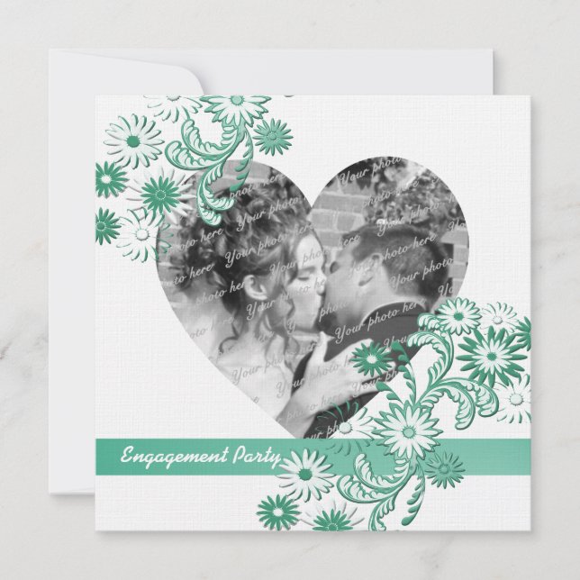 Dancing Daisies Engagement Partei und Foto Einladung (Vorderseite)