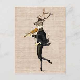 Dancing Deer mit Violine 2 Postkarte