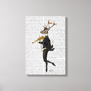 Dancing Deer mit Violine Leinwanddruck