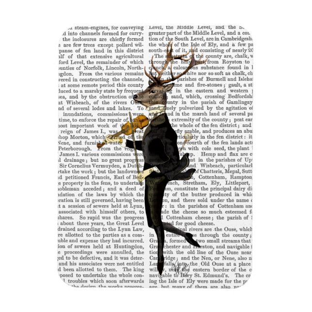Dancing Deer mit Violine Magnet (Vertikal)