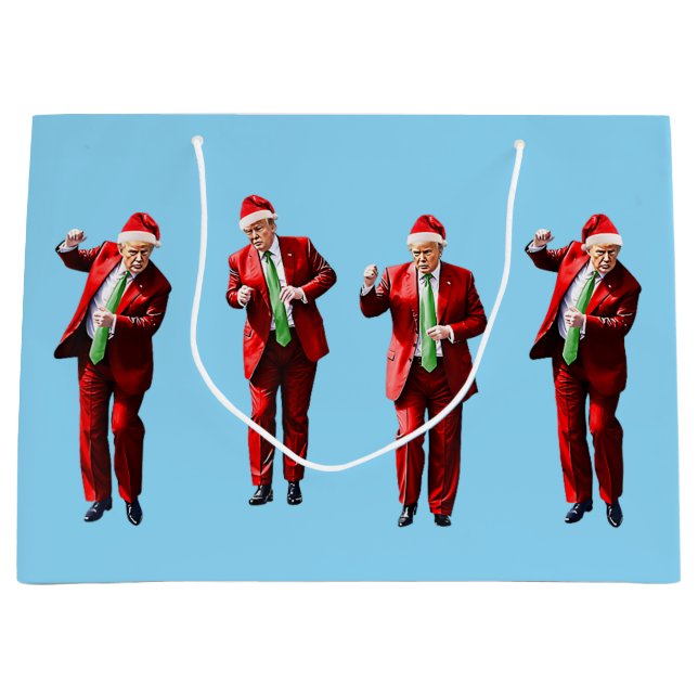 Dancing Donald Trump WeihnachtsMAGA Große Geschenktüte (Vorderseite)